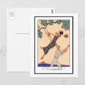  Romance van de Liefde, Escarpolette Swing Barbier Briefkaart (Voorkant / Achterkant)