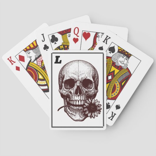 romance van de schedel pokerkaarten (Achterkant)