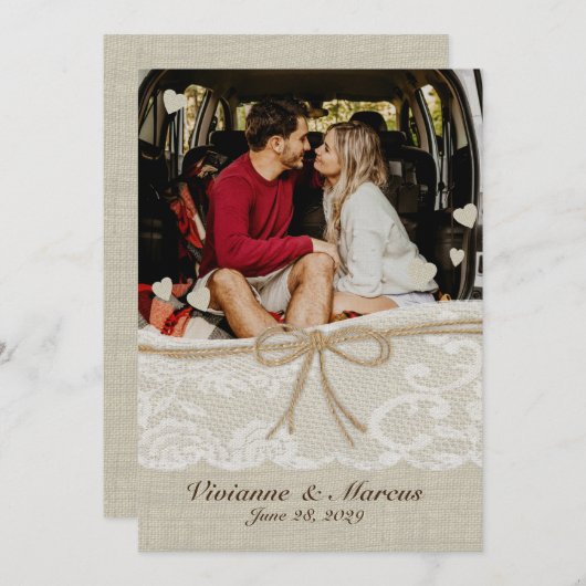 Romance van het land Sla de datum op Save The Date (Voorkant / Achterkant)