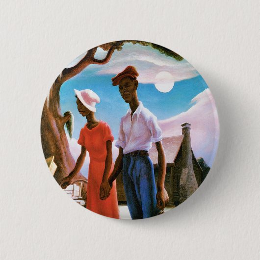 Romance van Thomas Hart Benton Ronde Button 5,7 Cm (Voorkant)