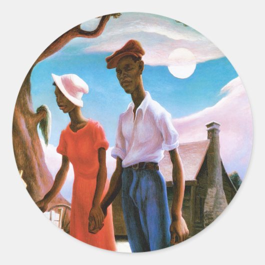 Romance van Thomas Hart Benton Ronde Sticker (Voorkant)