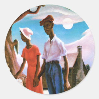 Romance van Thomas Hart Benton Ronde Sticker