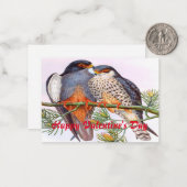 Romance van vogel bij Valentijnsdag Notitiekaartje (Voorkant / Achterkant in situ)