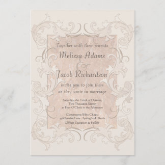 Romance van zijde Elegant Wedding Kaart
