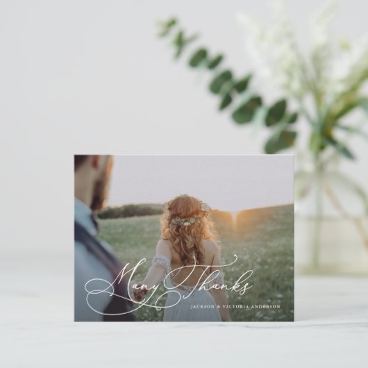 Romance Veel Bedankt Dank u Briefkaart (Staand voorkant)