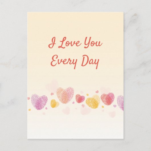 Romance Vingerprint-liefdeshart Feestdagenkaart (Voorkant)