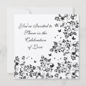 Romance vlinder / zwart / metaalzilver kaart (Voorkant)