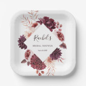Romance Waterverf Floral Vrijgezellenfeest Papieren Bordje (Voorkant)