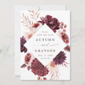 Romance Waterverf Floral Weddenschap Foto Save The Date (Voorkant)