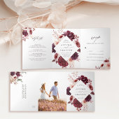 Romance Waterverf Floral Wedding Drieluik Uitnodiging