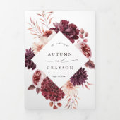 Romance Waterverf Floral Wedding Drieluik Uitnodiging (Cover)