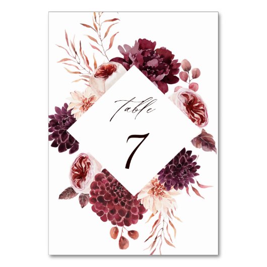 Romance Waterverf Floral Wedding Kaart (Voorkant)