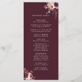 Romance Waterverf Floral Wedding Programmakaart (Achterkant)
