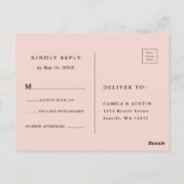 Romance Waterverf Floral Wedding RSVP Briefkaart (Achterkant)