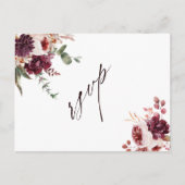 Romance Waterverf Floral Wedding RSVP Briefkaart (Voorkant)