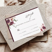 Romance Waterverf Floral Wedding RSVP Kaartje