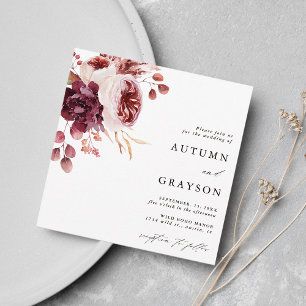 Romance Waterverf Floral Wedding Square Kaart