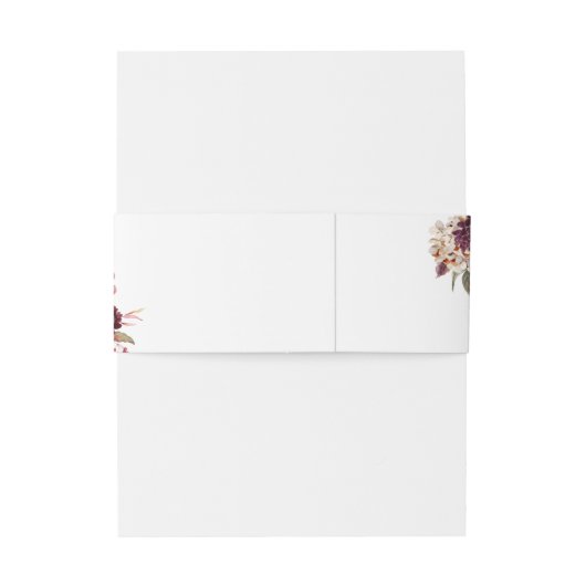 Romance Waterverf Floral Wedding Uitnodigingen Wikkel (Achterkant Voorbeeld)