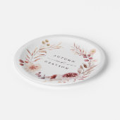 Romance Waterverf Floral Wreath Wedding Papieren Bordje (Gekanteld)