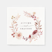 Romance Waterverf Floral Wreath Wedding Servet (Voorkant)