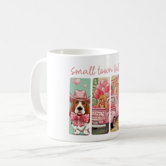 Romance westerne Valentijns met Basset Hound Koffiemok (Voorkant links)