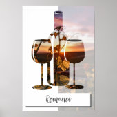 Romance - Wijn voor twee op zonsondergang Poster (Voorkant)