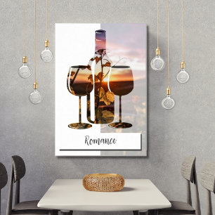 Romance - Wijn voor twee op zonsondergang Poster
