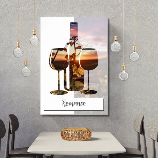 Romance - Wijn voor twee op zonsondergang Poster