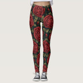  Romance: William Morris Red Rose Tapestry Leggings (Voorkant)
