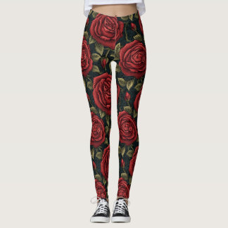 Romance: William Morris Red Rose Tapestry Leggings