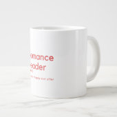 Romancelezer gedefinieerd! grote koffiekop (Voorkant rechts)