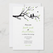 Romancing Black Cats in Tree Green Gingham Wedding Kaart (Voorkant)