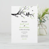 Romancing Black Cats in Tree Green Gingham Wedding Kaart (Staand voorkant)
