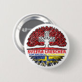 Romanen Rätoromanisch Graubündisch Graubünden Baum Ronde Button 5,7 Cm (Voorkant /achterkant)