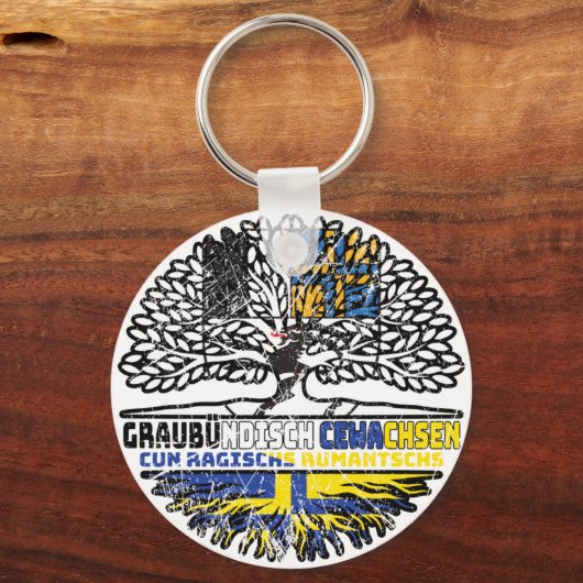 Romanen Rätoromanisch Schweizer Schweiz Baum Sleutelhanger (Achterkant)
