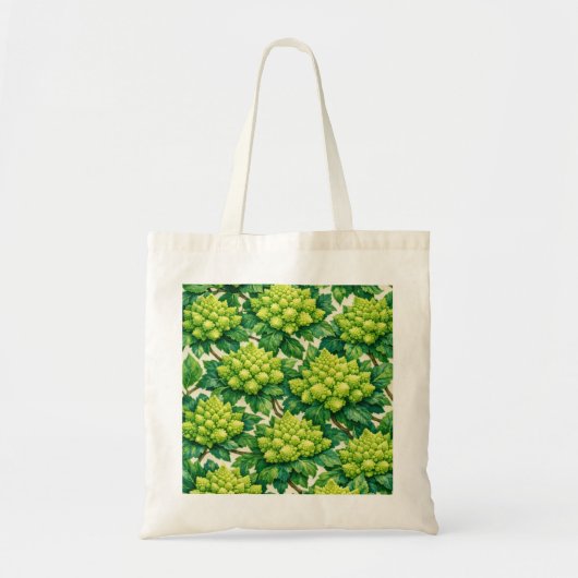 Romanesco Broccoli en Groene Bladeren Botanisch Tote Bag (Voorkant)