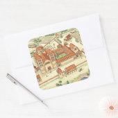 Romanesque Abbey Model Vierkante Sticker (Envelop)