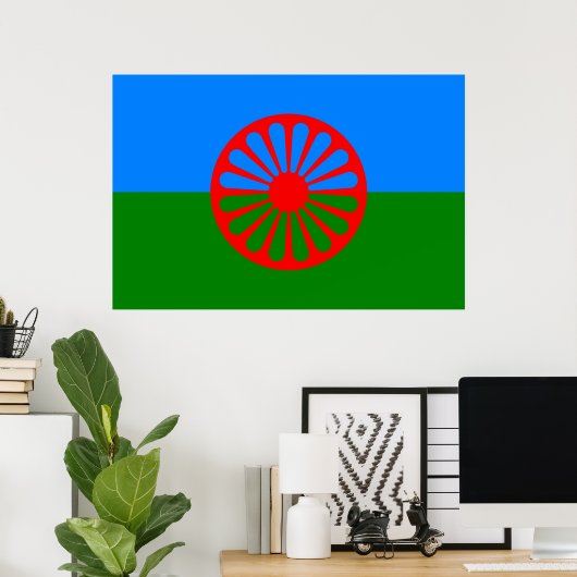 Romani Flag Poster (Thuiskantoor)