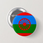 ROMANI FLAG RONDE BUTTON 5,7 CM (Voorkant /achterkant)