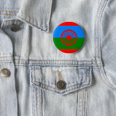 ROMANI FLAG RONDE BUTTON 5,7 CM (In situ)