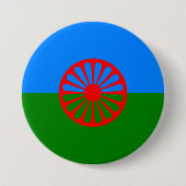 Romani Flag Ronde Button 7,6 Cm (Voorkant)