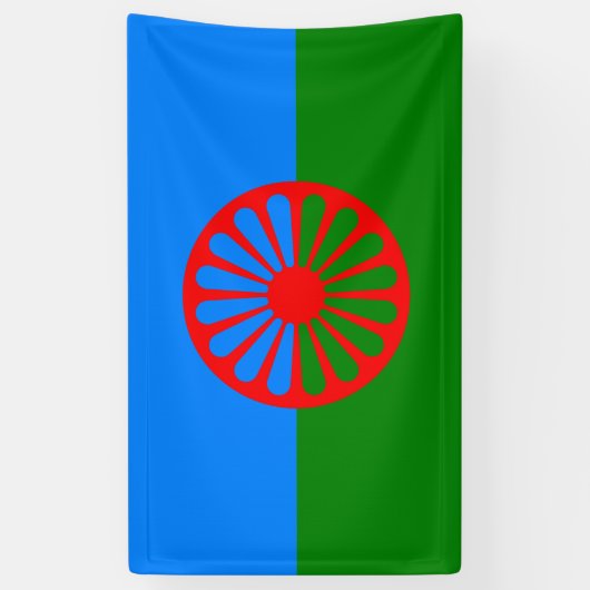 Romani Flag Spandoek (Verticaal)