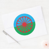 Romani Flag sticker 3" vel van 6 (Envelop)