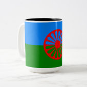 Romani Flag Tweekleurige Koffiemok (Voorkant links)
