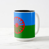 Romani Flag Tweekleurige Koffiemok (Voorkant rechts)