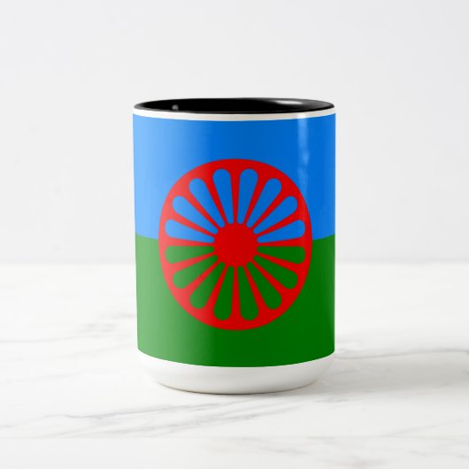 Romani Flag Tweekleurige Koffiemok (Center)