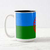 Romani Flag Tweekleurige Koffiemok (Links)