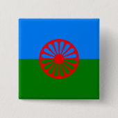 Romani Flag Vierkante Button 5,1 Cm (Voorkant)