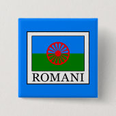 Romani Vierkante Button 5,1 Cm (Voorkant)