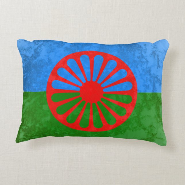 Romani vlag decoratief kussen (Achterkant)